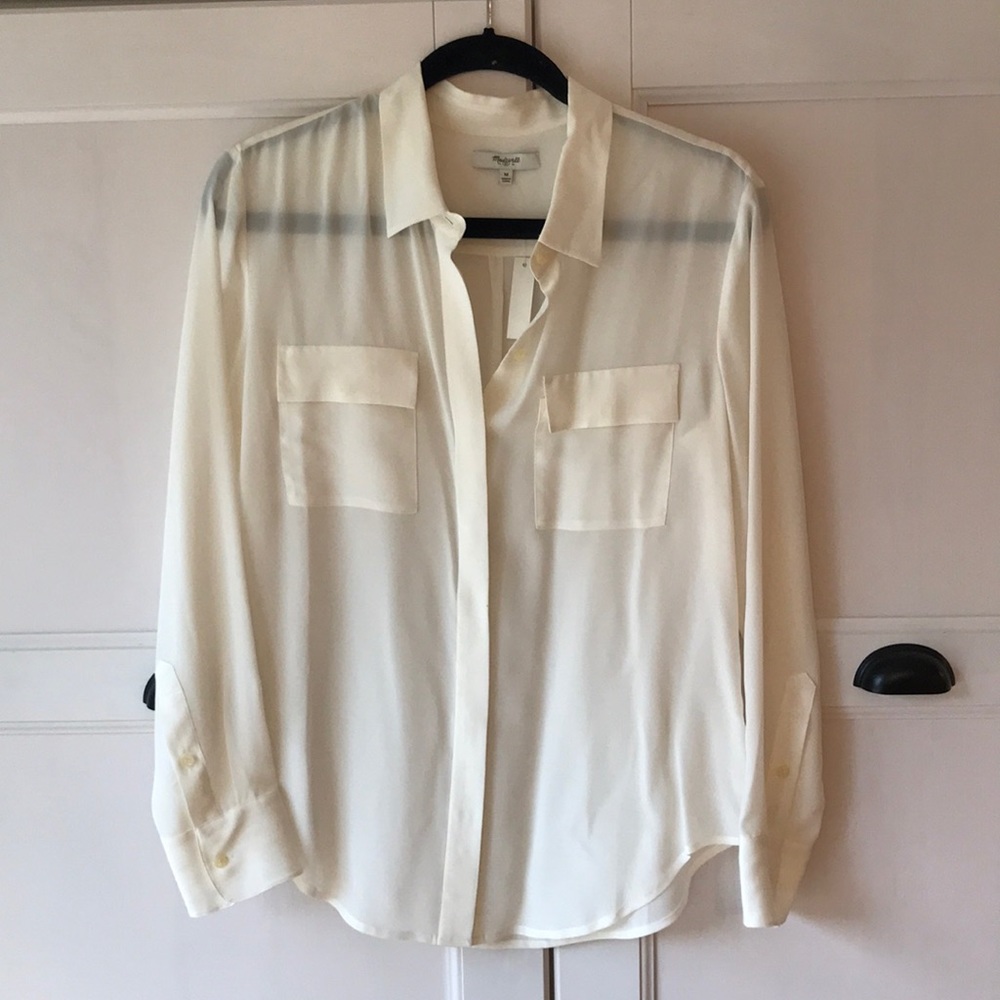 Madewell silk safari blouse